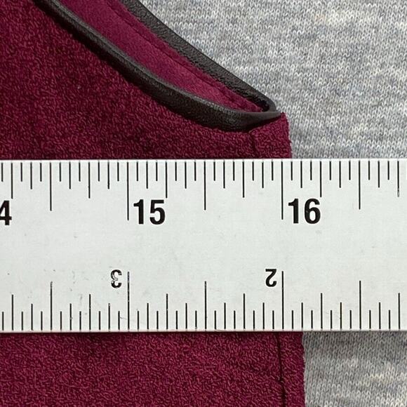 Anthropologie HD In Paris Dress Womens 0 Petite Burgundy Leather Trim Peplum - Picture 11 of 15